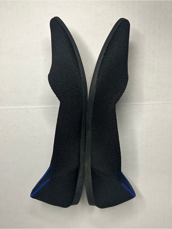 Rothy's Size 10 Black The Point II Knit Ballet Flats with Blue Trim - Picture 5 of 9